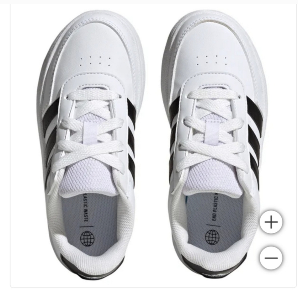 NEW adidas Kids' Breaknet Shoe White Tennis Shoes Sneakers - Picture 3 of 6